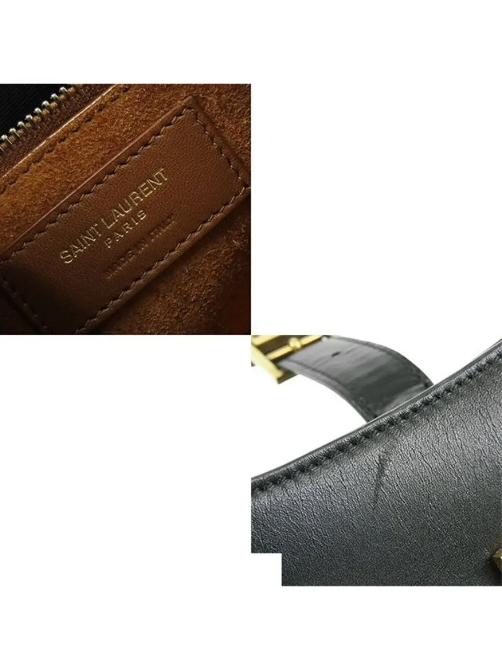 Saint Laurent le Fermoir Black Leather Hobo